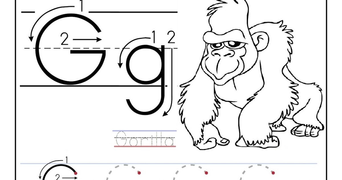 Free printable worksheet letter G for your child to learn and write