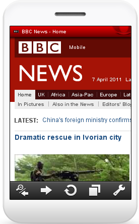 mobile Web browser. mobile Web browser.