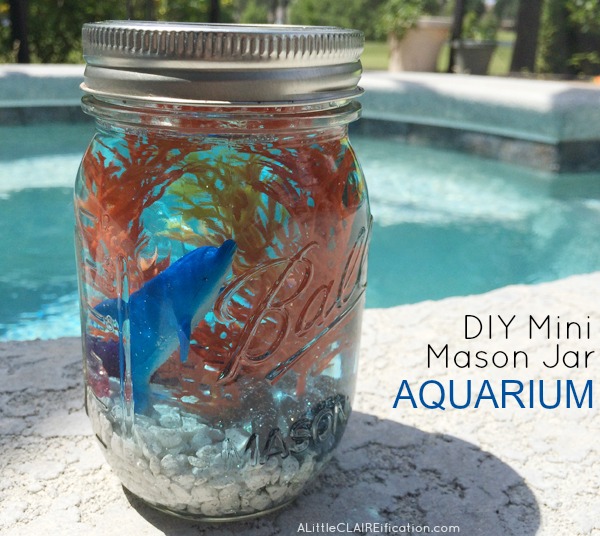 Crafts with Jars Mini Mason Jar Aquarium