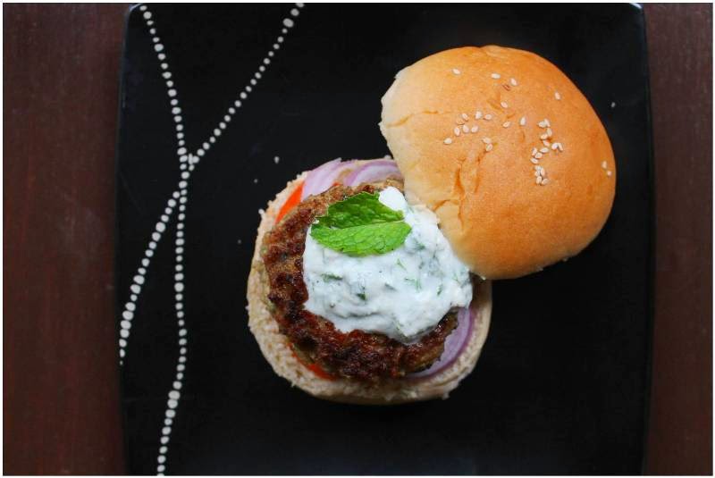 Baker in Disguise Indian Style Lamb Burgers With Herbed Yoghurt