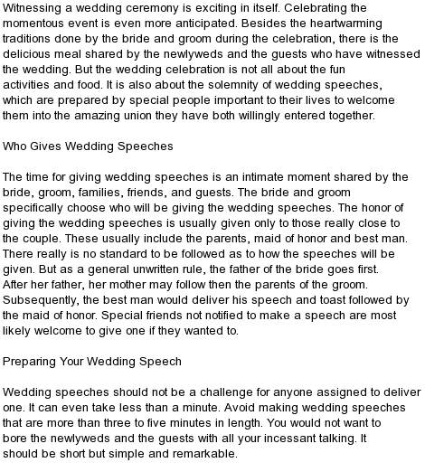 All Kind Of Best Wedding Speeches Mc Sample Speech Wedding