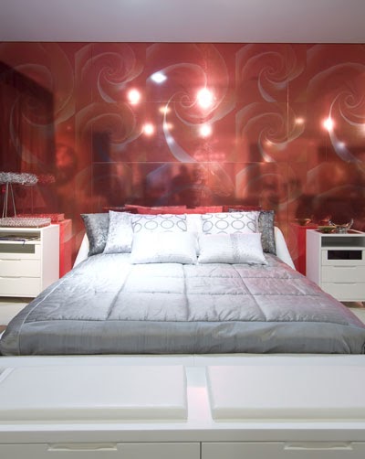 DORMITORIO MATRIMONIAL ROJO BLANCO Y GRIS | Dormitorios: Fotos de