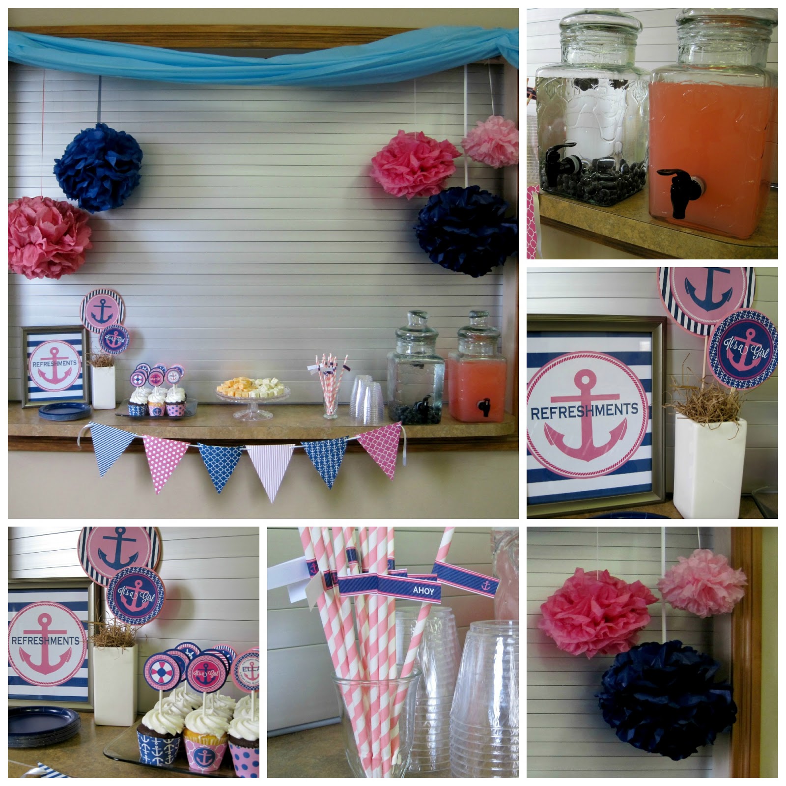 NBrynn Anchors Away! Nautical Baby Girl Shower