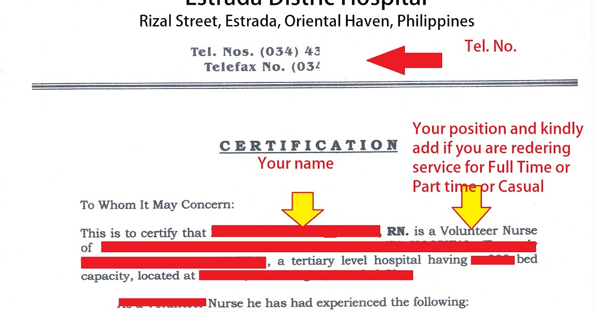 AusPhilRN: Certificate of Employment for AHPRA