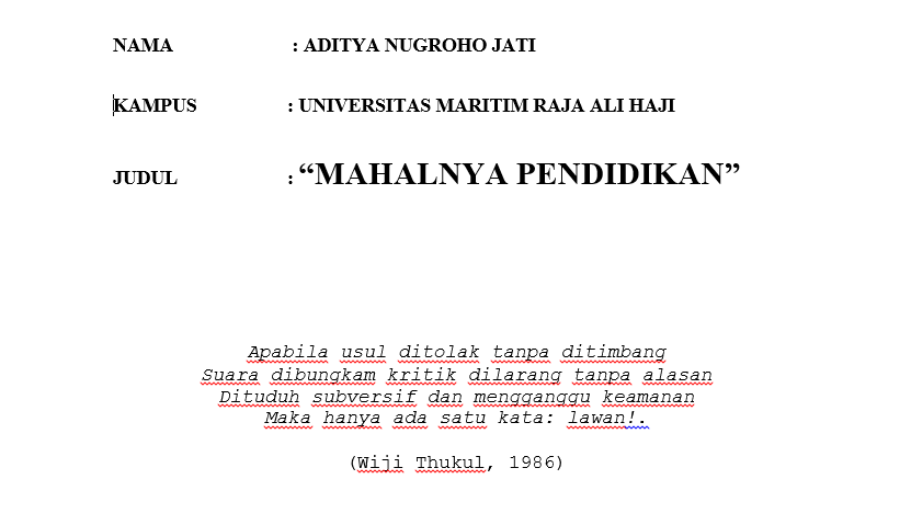 Himk Orasi Ilmiah Mahalnya Pendidikan