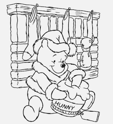 Winnie The Pooh Christmas Coloring Pages 1