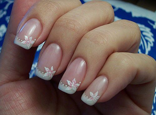 White Flower Nail Design