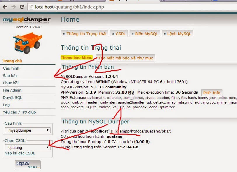 sao luu database sao luu database