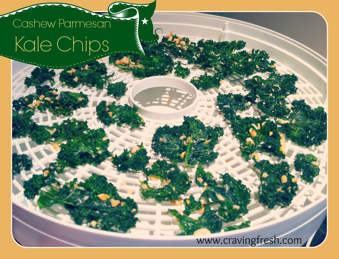 Craving Fresh Cashew Parmesan Kale Chip recipe