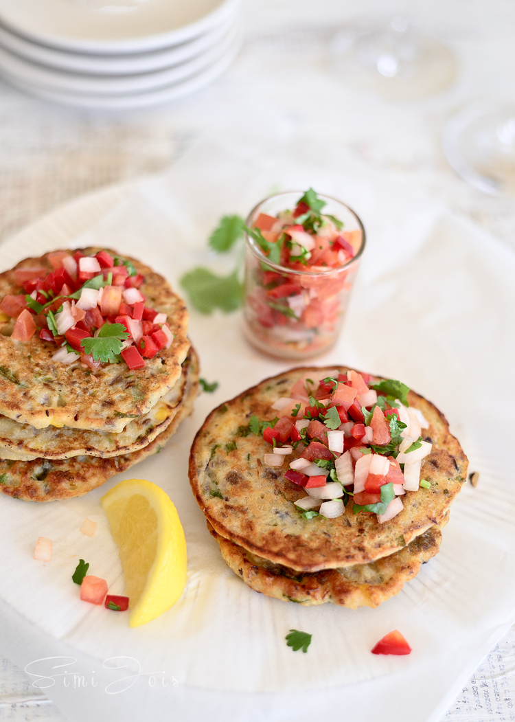 Turmeric n spice Lentil, quinoa and wheat fritters or savory pancakes