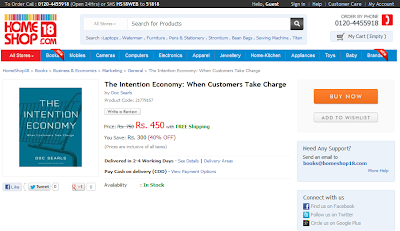 Intention Economy HomeShop18 selling at 450Rs