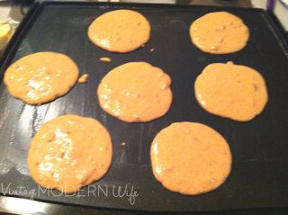 Pumpkin Pecan Pancakes with Whiskey Pecan Syrup by The Vintage Modern Wife www.thevintagemodernwife.com