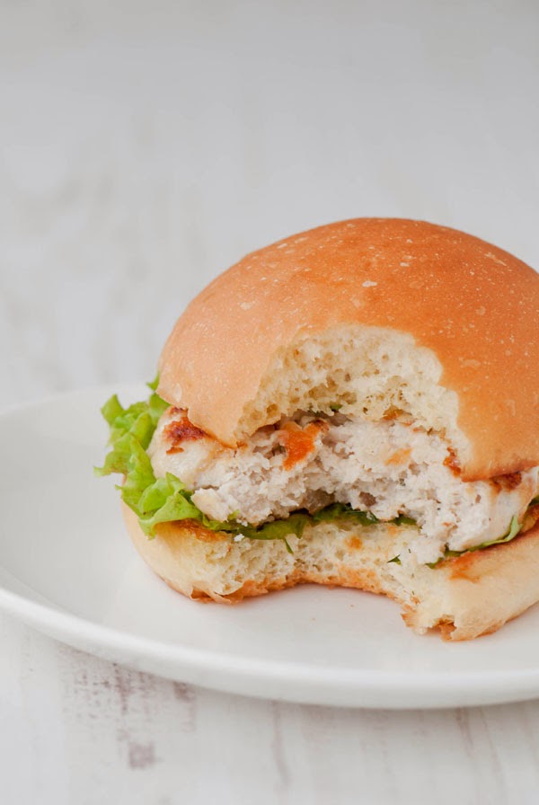 Chicken burger with mayonnaise