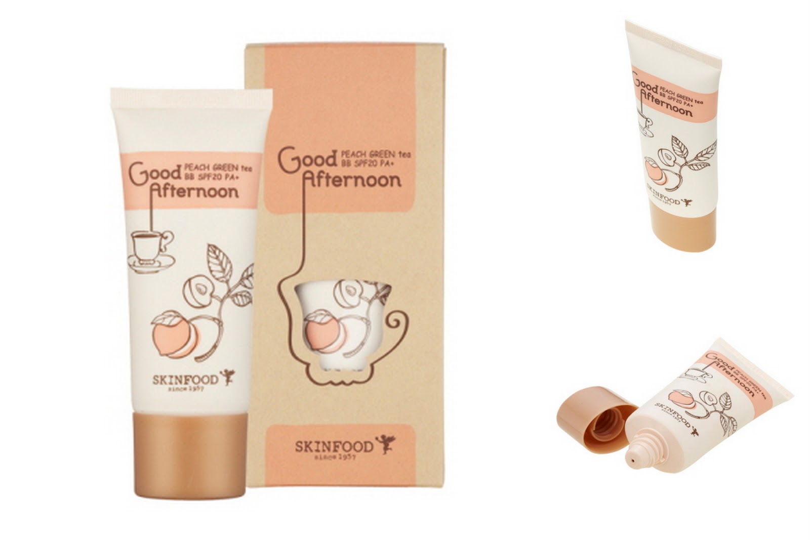 Биби-крем для жирной кожи skinfood peach green tea bb cream / хару-хару!.