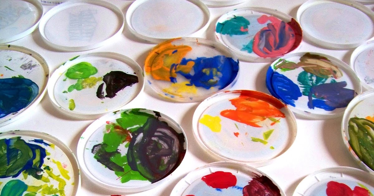 candice ashment art *Reduce *Reuse *Recycle Lid Paint Palettes