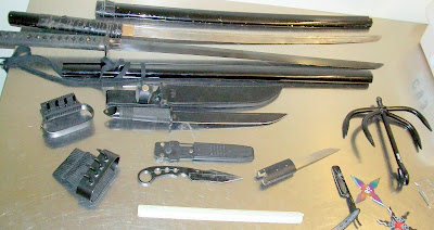 Swords and knives discovered at Oakland. 