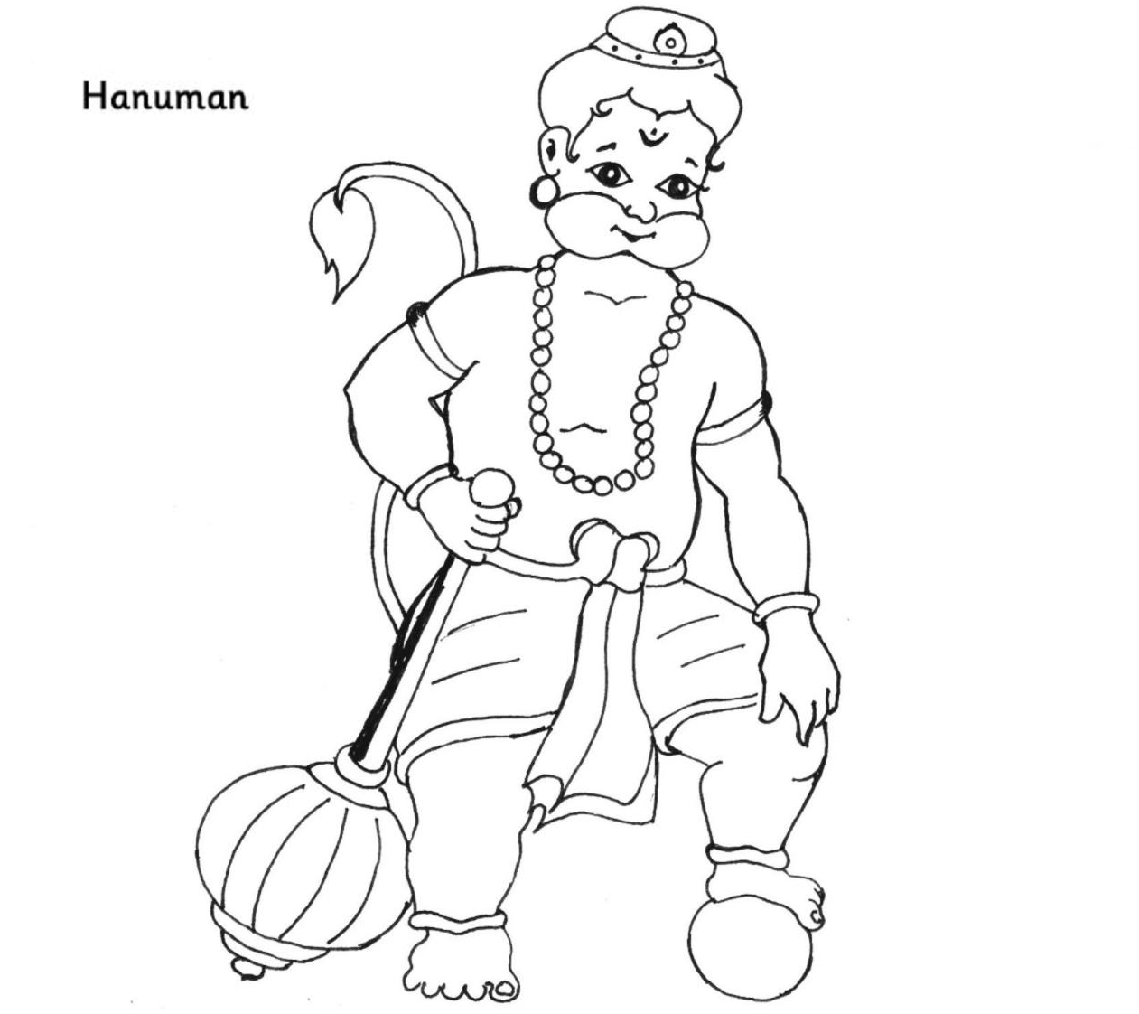 Colour Drawing Free HD Wallpapers: Lord Hanuman Coloring Page Free wallpaper