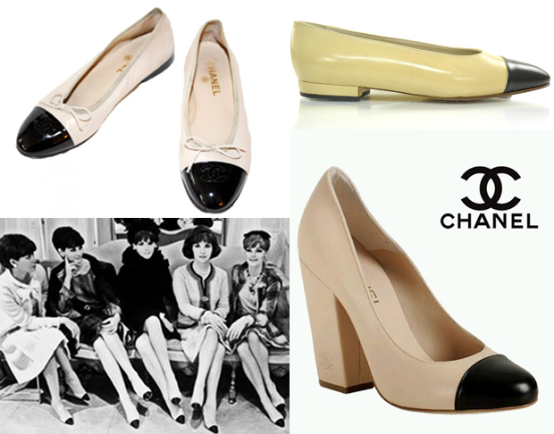 Sapato com ponteira da Chanel Cap toe_a mania do sapato com ponteira_sapato chanel_sapato clássico