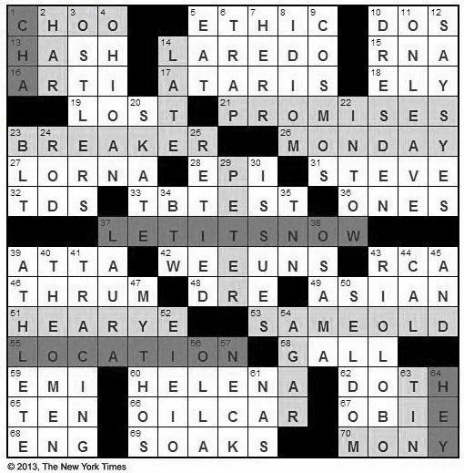 Smoke where there enlarge The New York Times Crossword in Gothic: 10.08.13 — Repeats