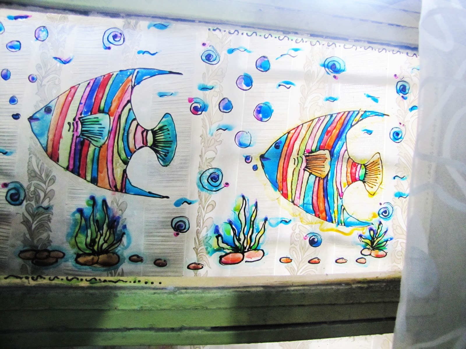 Exceptional Identity Glass painting ideass( part 2) An aquarium