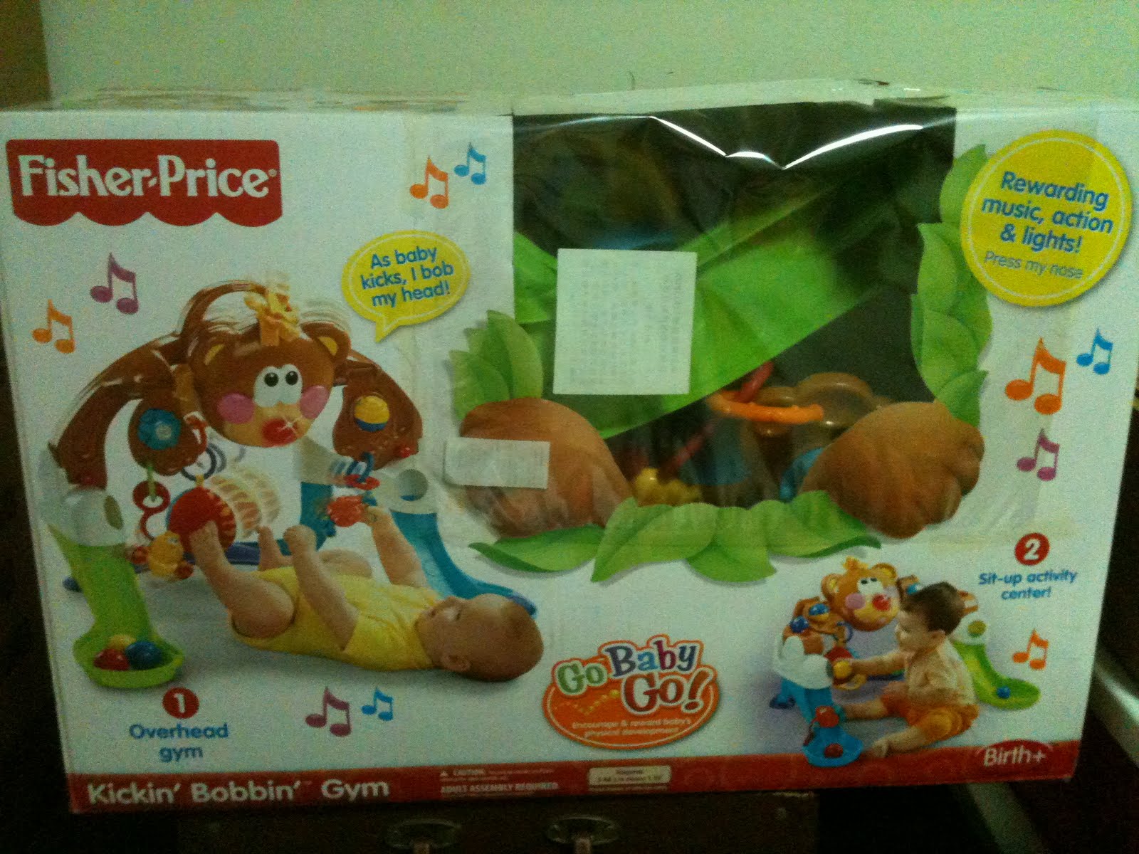 fisher price kick in bobbin bear gym