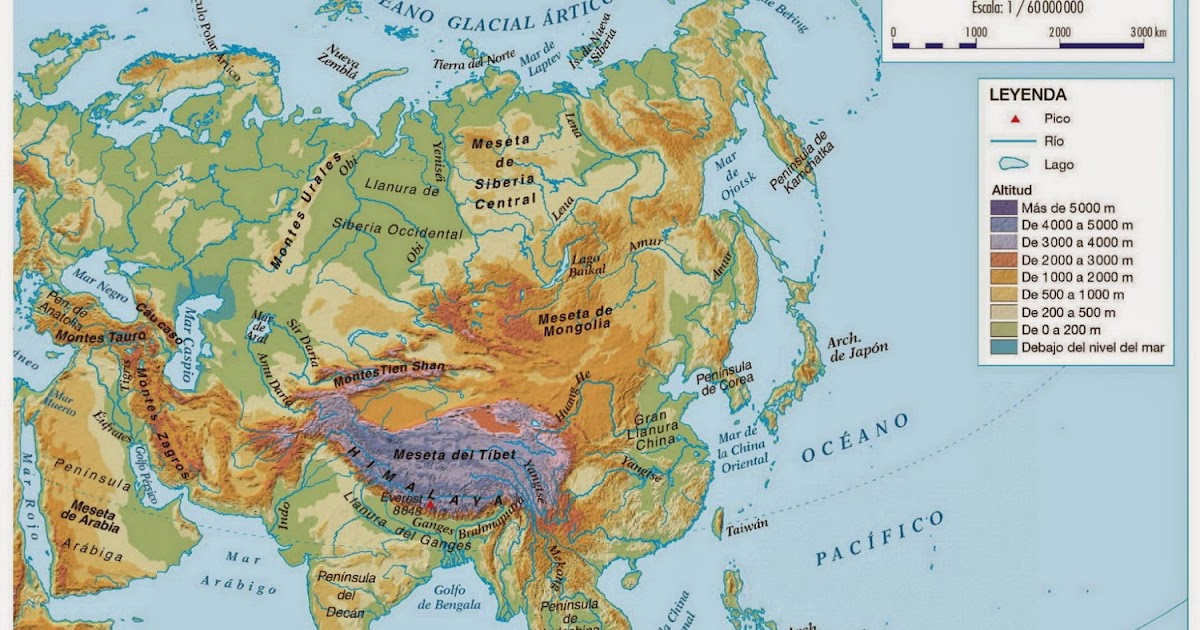 Asl Diversificacion Mapa Asia Fisico