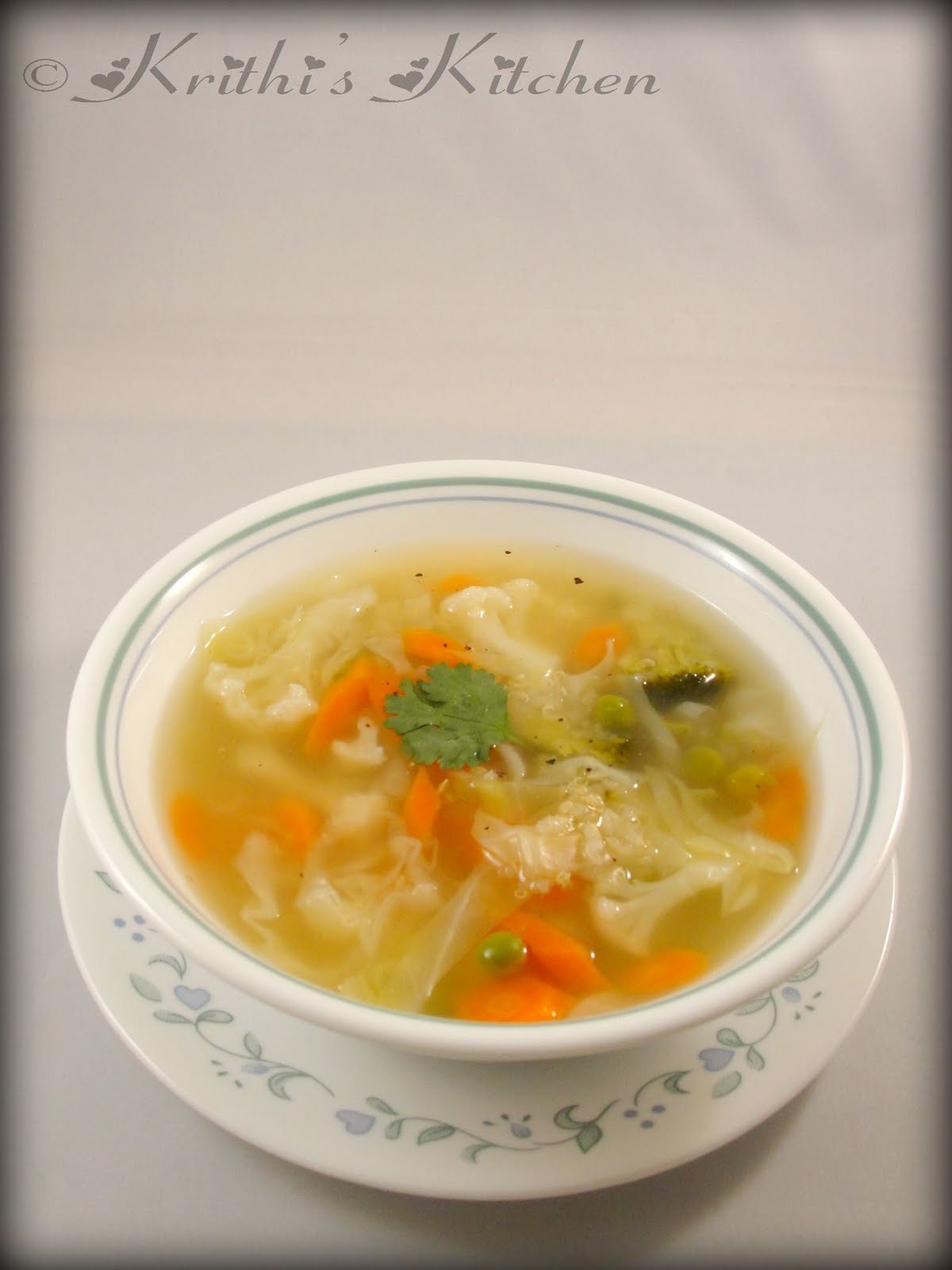 Krithi's Kitchen Vegetable Clear Soup with Quinoa Soup Recipes