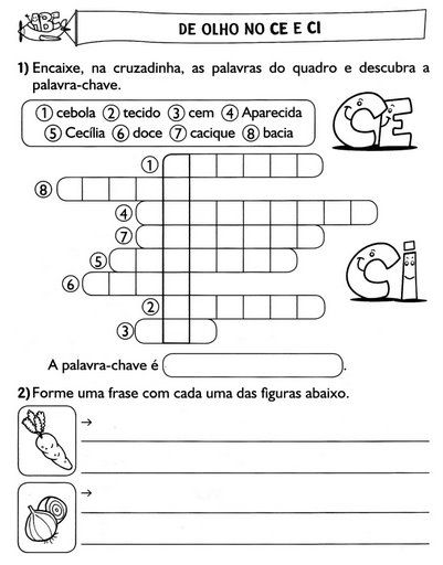 EDUCAR PARA A VIDA: Português 2º ano escolar - CRUZADINHAS E CAÇA
