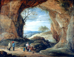 La historia del rico (basado en Campesinos a la entrada de una gruta de David Teniers)