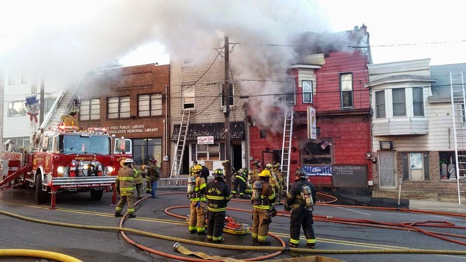 Skook News Crews at the Scene of Structure Fire in Frackville Friday
