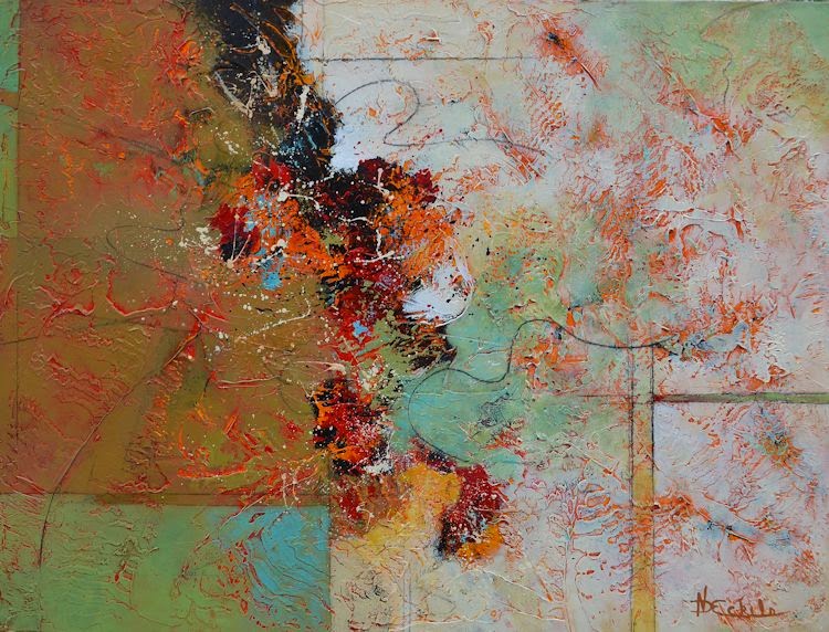 Contemporary Artists of California Large abstract painting by