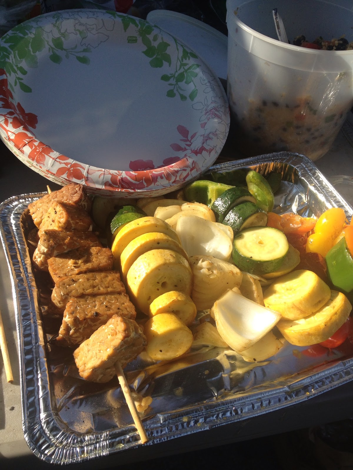 Hold the Pigskin A Vegan Tailgate Blog Kabob Blitz Tempeh Veggie