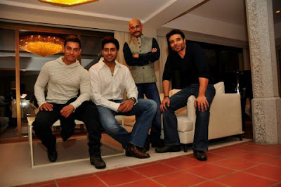 Aamir Khan, Abhishek & Uday Chopra at the Dhoom 3 promotion at Switzerland