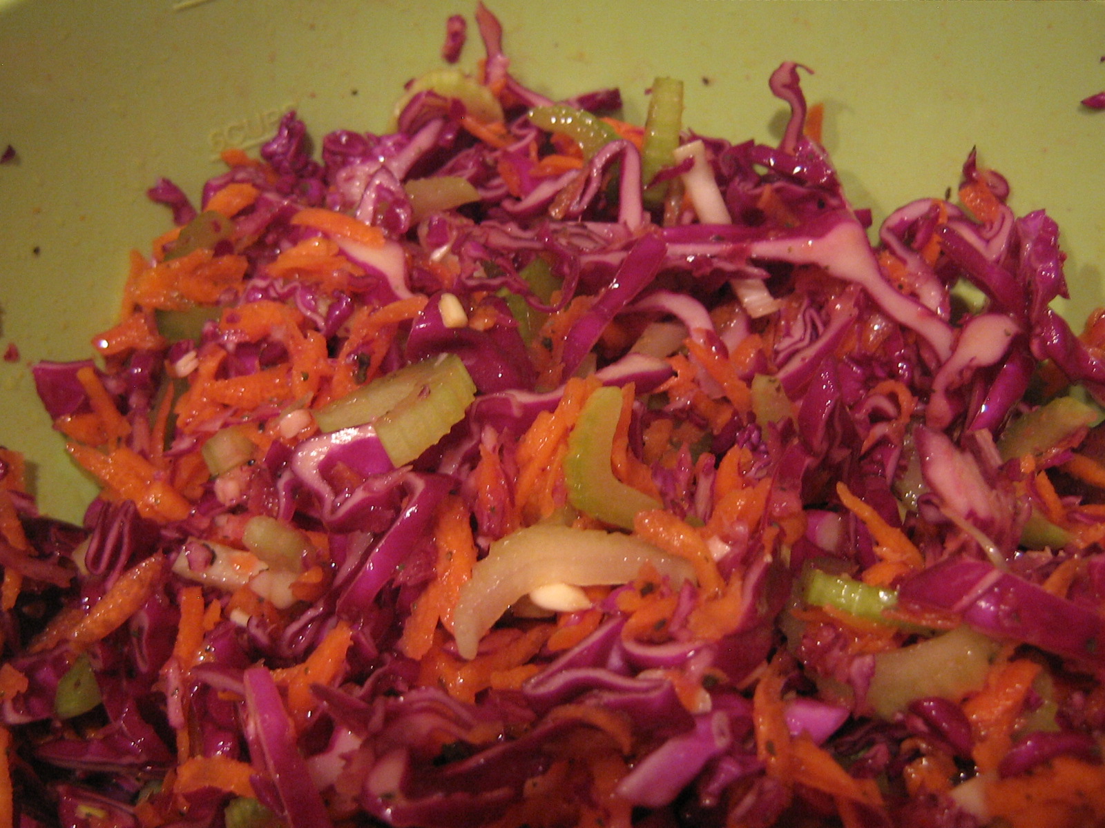 The Gluten Free Budget Crunch Cabbage Salad With a Mediterranean Style