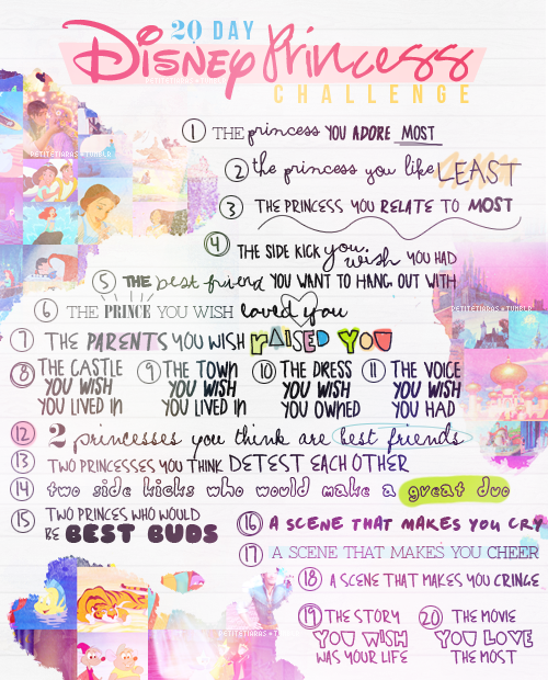 20 day Disney Princess Challenge ♥ The Perks of being Me