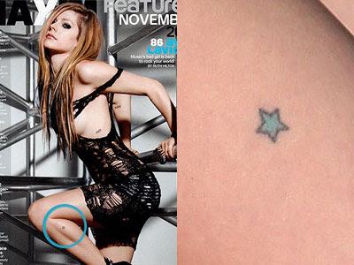 Avril has a small blue star