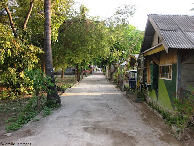 Gili Air in Indonesia, the main road, leading to the harbor