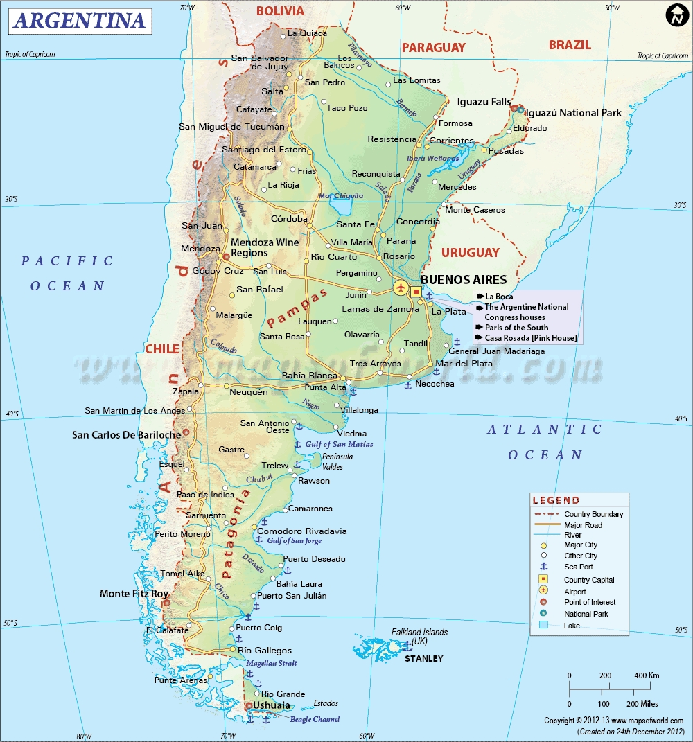 Mapas del Mundo: Mapa argentina rutas