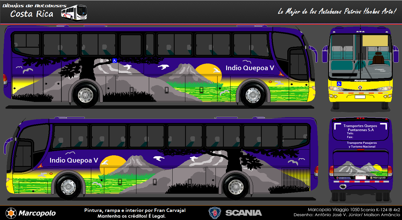 Dibujos de Autobuses De Costa Rica: Dibujos Buses CR 06-13 Transportes  Carrizal