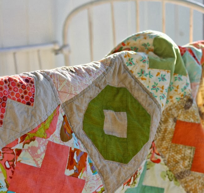 Blue Elephant Stitches X and O quilt