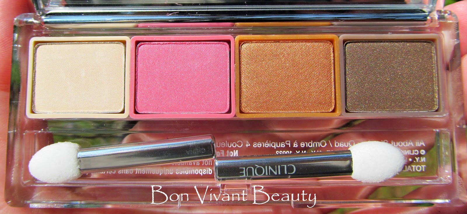 Bon Vivant Beauty Clinique's All About Shadow Quad in Olive in My Martini, At Dusk, Blushed