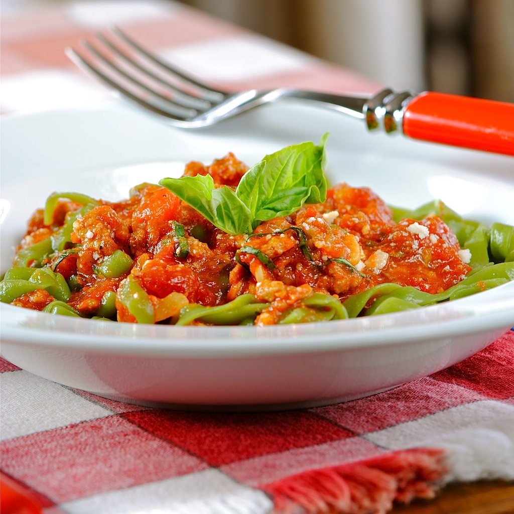 JULES FOOD... Spicy Sausage Marinara (low carb Pasta)