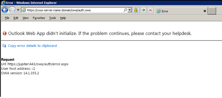 Teamxchange Outlook Web App Didn T Initialize If The Problem
