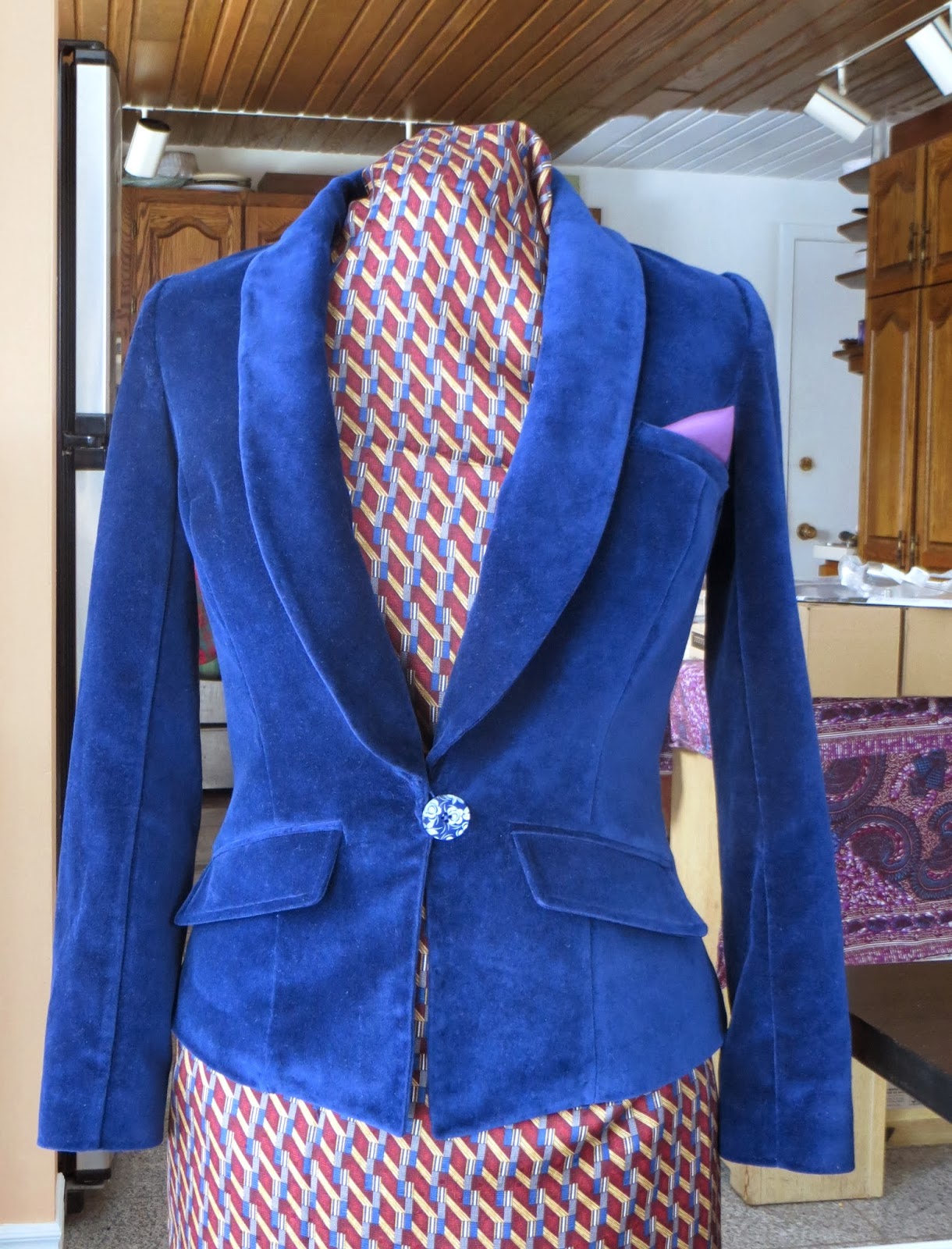 StraightJacket Muse Midnight blue velvet jacket done!