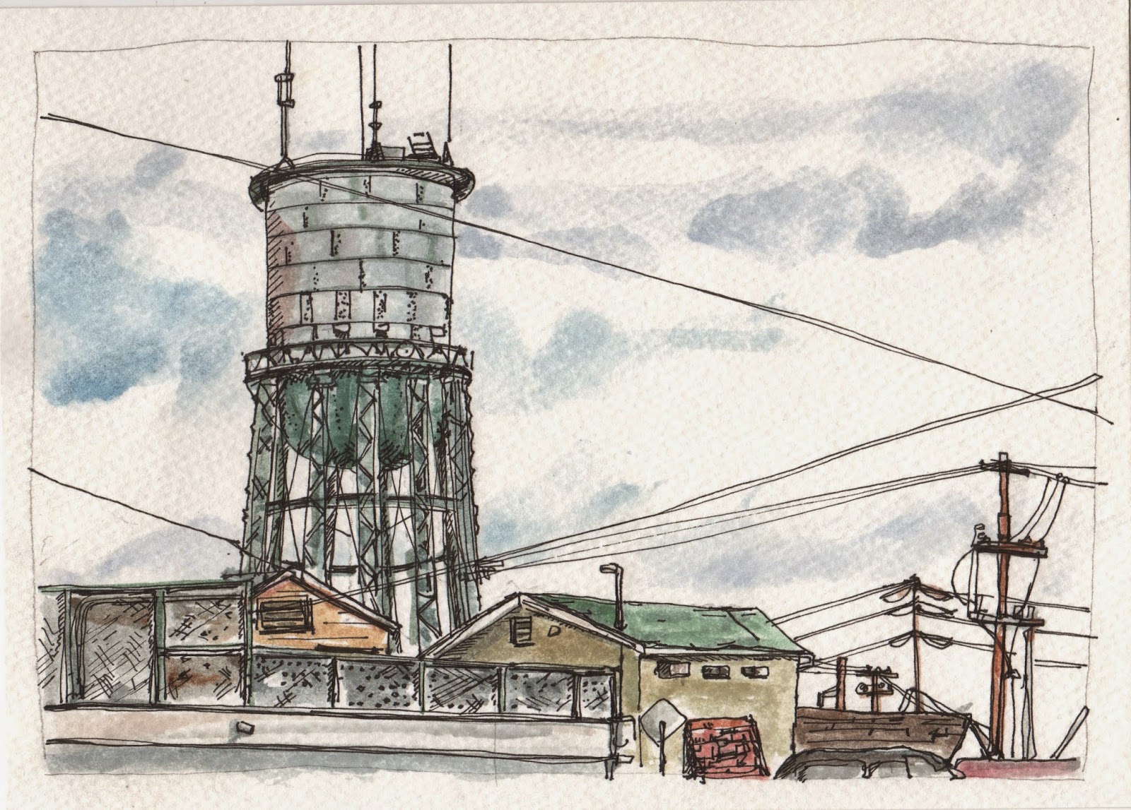 north park water tower san diego urban sketchers