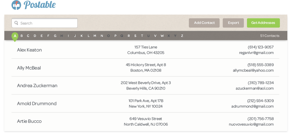 digital address book