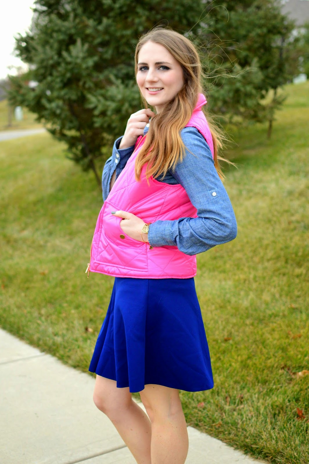 A Memory Of Us pink puffer vest (again) A Kansas City Fashion Blog