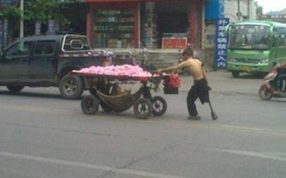The Chinese street vendor in a previously taken photo