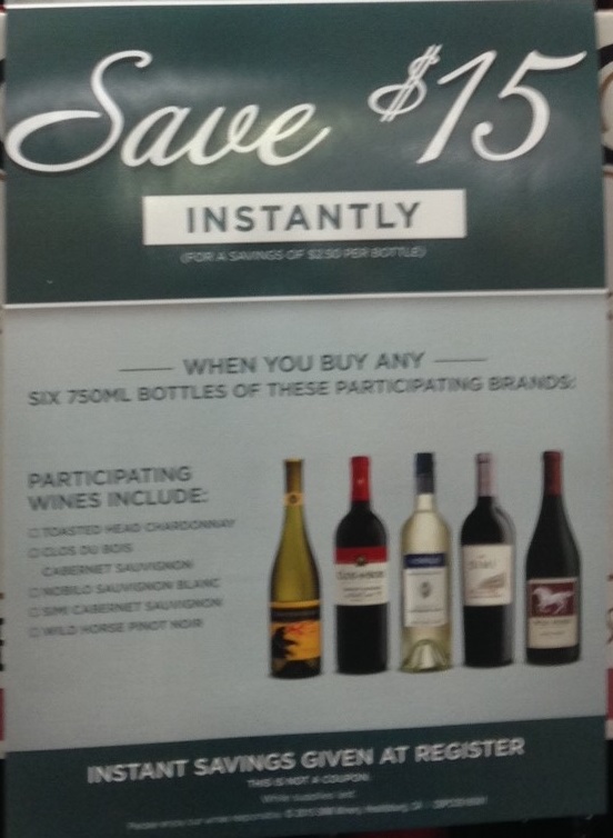 Save 15 when you buy 6 Bottles of Wine Costco Weekender