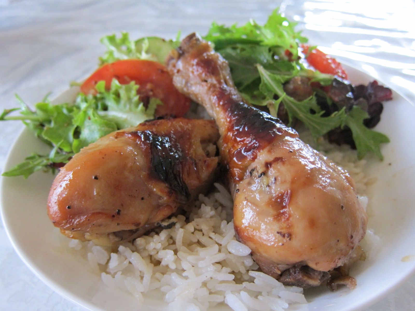 chicken drumsticks and rice in oven